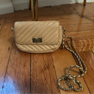 Saks Fifth Avenue Beige Quilted Chain Bag; EUC!